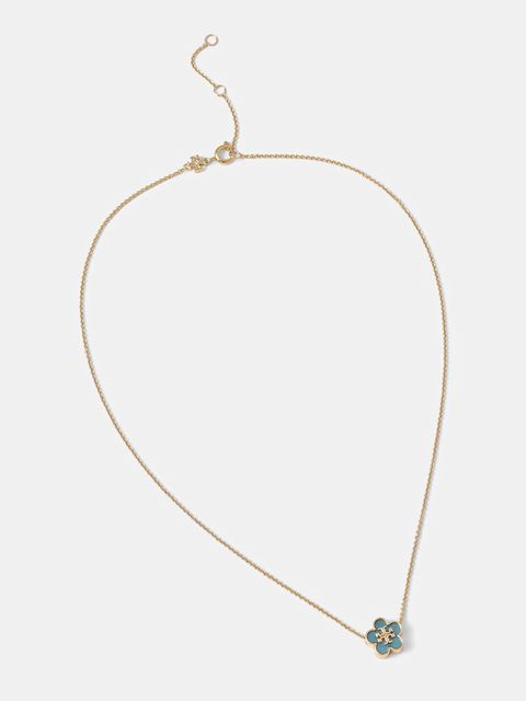 Tory Burch naszyjnik pozłacany Kira Flower Pendant 158996.702 - zdjęcie produktu nr 1