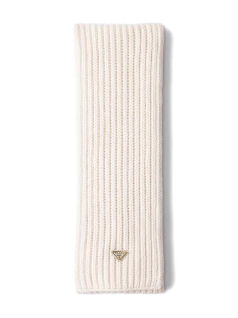 Prada enameled triangle rib knit scarf - Neutrals - zdjęcie produktu nr 1