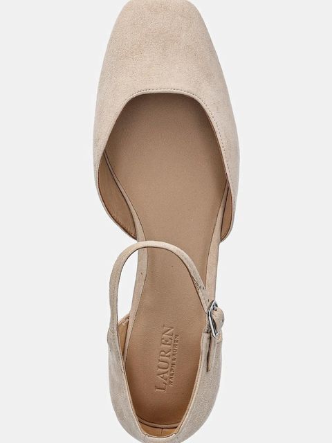 Lauren Ralph Lauren baleriny zamszowe Emellie Mj kolor beżowy 802974359001