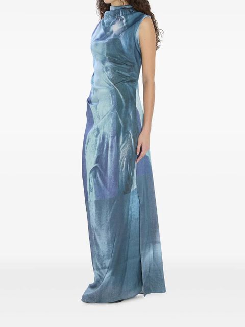 Jean Paul Gaultier geometric-print maxi dress - Blue
