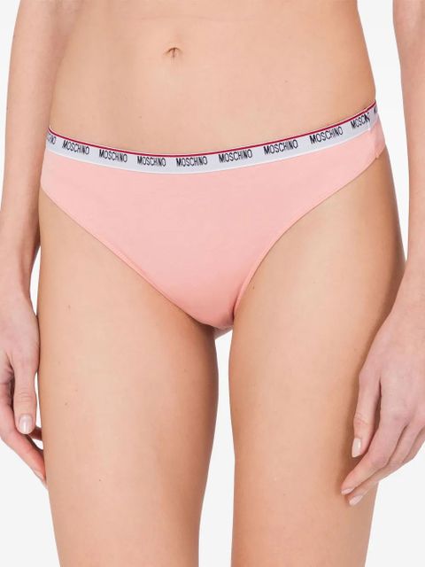 Moschino logo-waistband briefs (pack of three) - Pink