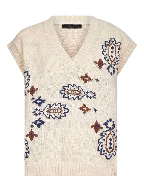 Weekend Max Mara v-neck sleeveless sweater - Neutrals - zdjęcie produktu nr 1