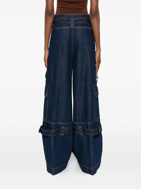 ZIMMERMANN belted flap-pockets jeans - Blue