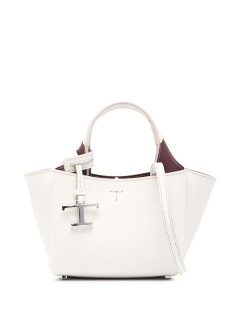 Tod's mini leather tote bag - White - zdjęcie produktu nr 1