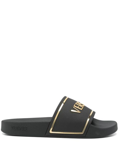 Versace logo-embossed slides - Black - zdjęcie produktu nr 1