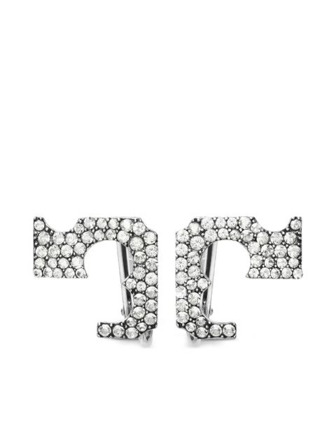 Tory Burch pavé logo clip-on earring - Silver - zdjęcie produktu nr 1