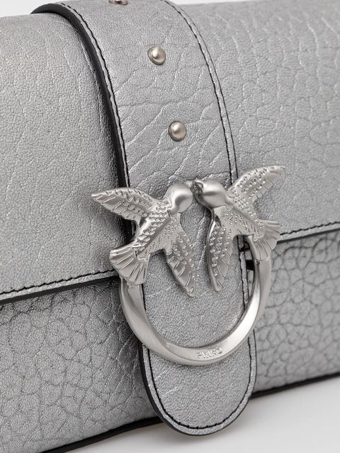 Pinko torebka skórzana kolor srebrny 104340 A2JT