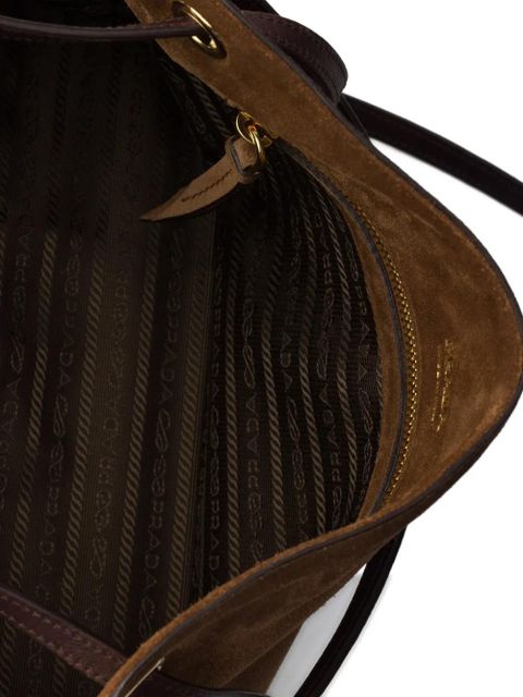 Prada large Carry suede tote bag - Brown