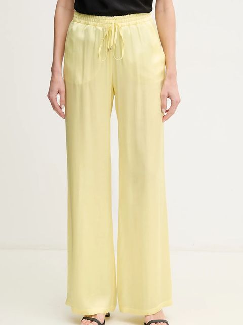 ERMANNO Firenze spodnie damskie kolor żółty proste high waist 56TP078EL1 - zdjęcie produktu nr 1