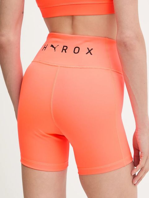 Puma szorty treningowe PUMA x HYROX damskie kolor pomarańczowy gładkie high waist 527636 - zdjęcie produktu nr 2