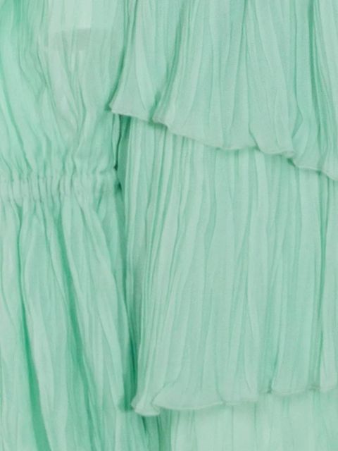 Blumarine ruffled long-sleeve dress - Green