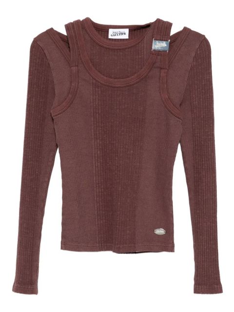 Jean Paul Gaultier logo-patched knit top - Red - zdjęcie produktu nr 1