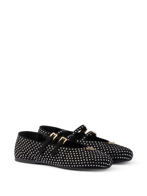 Prada crystal-embellished ballerina shoes - Black - zdjęcie produktu nr 2