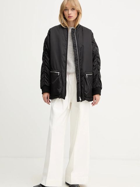 Pinko kurtka kolor czarny przejściowa oversize 105340 A2OL