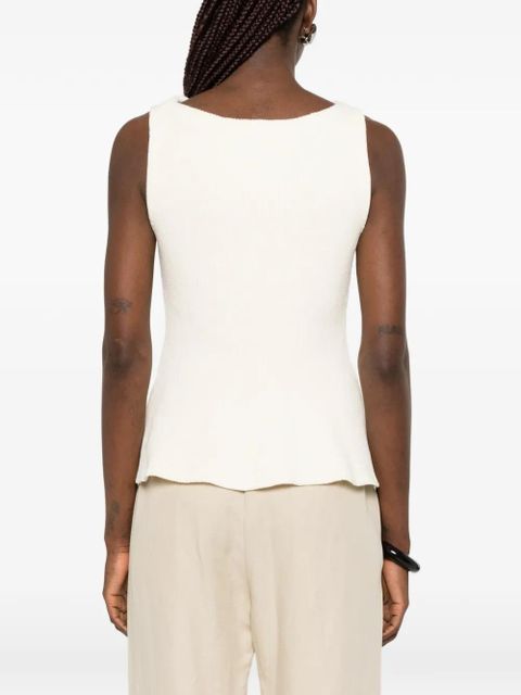Róhe ribbed-knit peplum top - Neutrals