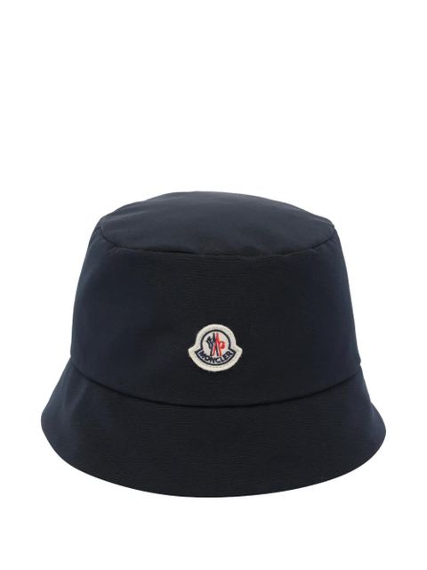Moncler logo patch reversible bucket hat - Blue - zdjęcie produktu nr 1