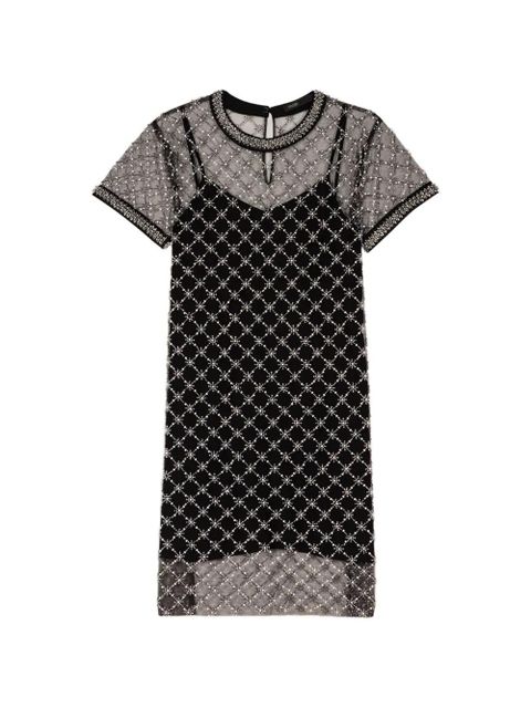Maje embellished short-sleeve mini dress - Black - zdjęcie produktu nr 1