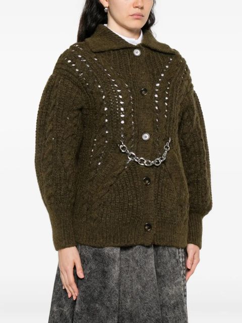 Simone Rocha chain-detail cardigan - Green