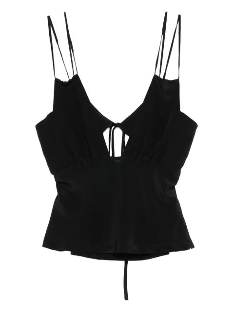 Paris Georgia Bernie tie-front silk camisole - Black - zdjęcie produktu nr 1