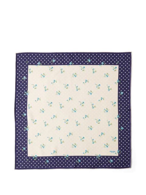 Prada printed silk twill scarf 55 - Neutrals - zdjęcie produktu nr 1