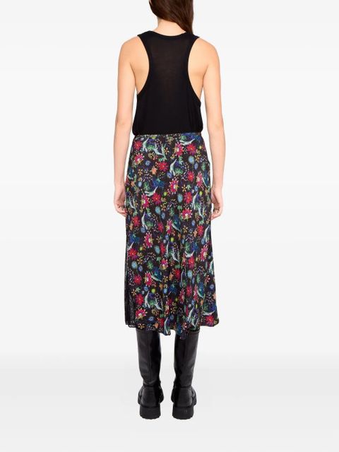 Zadig&Voltaire Jayla floral midi skirt - Blue