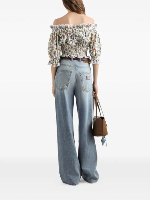 Dolce & Gabbana distressed wide-leg jeans - Blue