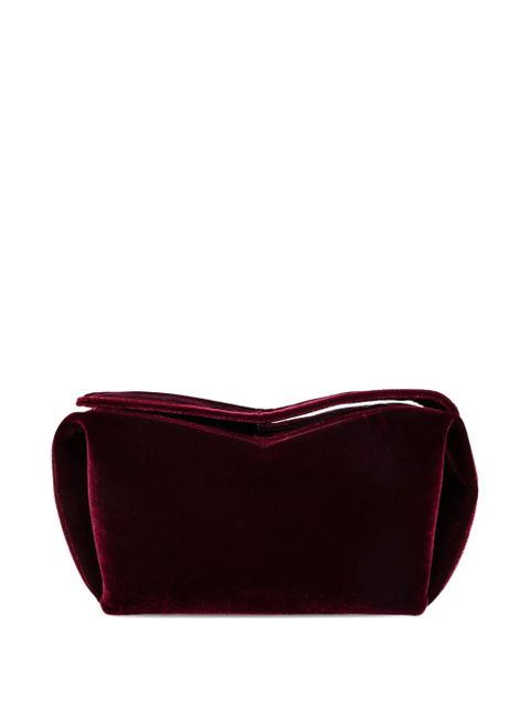 NEOUS Ara velvet-effect zip clutch Bag - Red