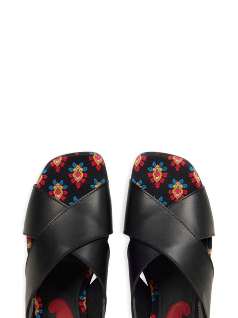 ETRO crossover leather sandals - Black