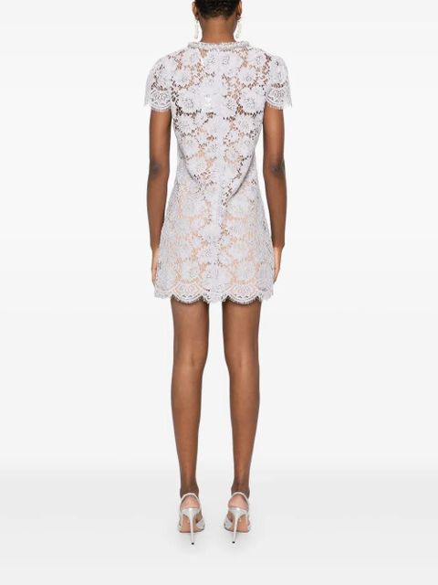 Self-Portrait lace mini dress - Purple