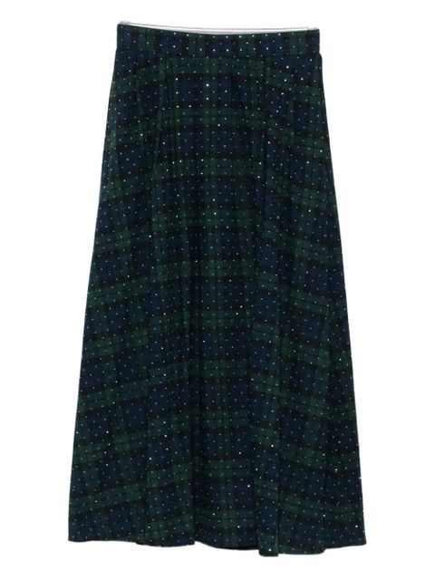 Maje plaid-check skirt - Blue