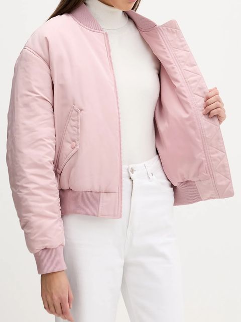 Hugo Blue kurtka bomber kolor różowy przejściowa oversize 50550702