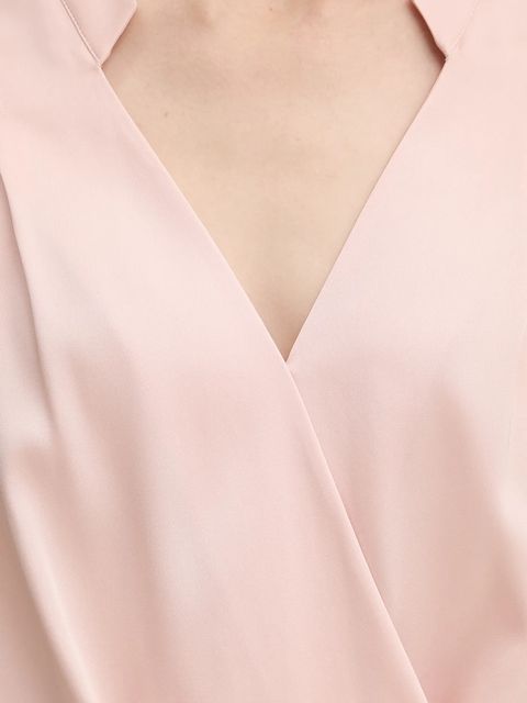 BOSS bluzka jedwabna damska kolor fioletowy gładka 50548238