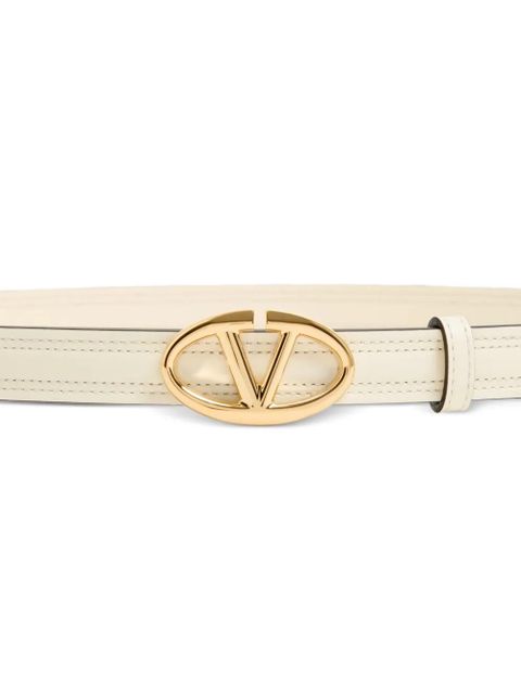Valentino Garavani VLogo the Bold Edition belt in shiny calfskin 20mm - White