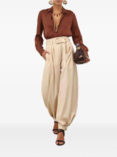 ZIMMERMANN belted pleated pants - Neutrals - zdjęcie produktu nr 2