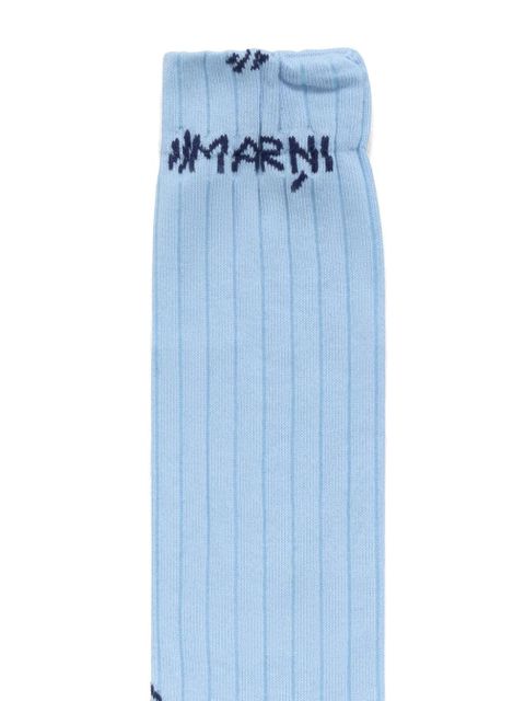 Marni logo-jacquard ribbed socks - Blue - zdjęcie produktu nr 2