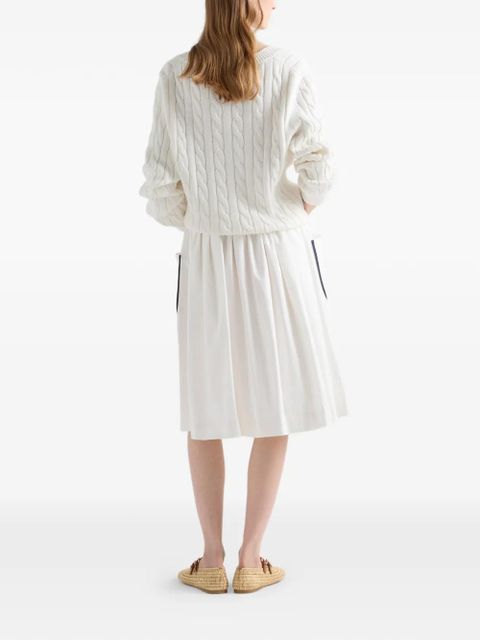 Prada slubbed toile skirt - White