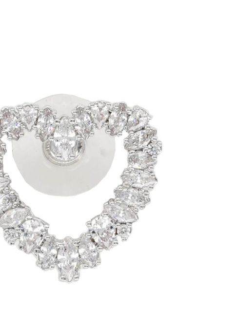 Self-Portrait Mini Crystal Heart embellished earrings - Silver - zdjęcie produktu nr 2