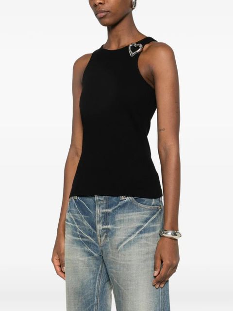 Blumarine heart-pin tank top - Black