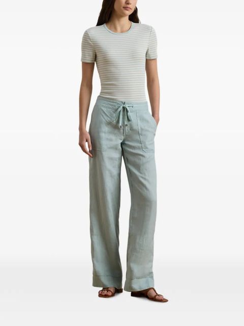 Lauren Ralph Lauren drawstring-waist linen trousers - Blue - zdjęcie produktu nr 2