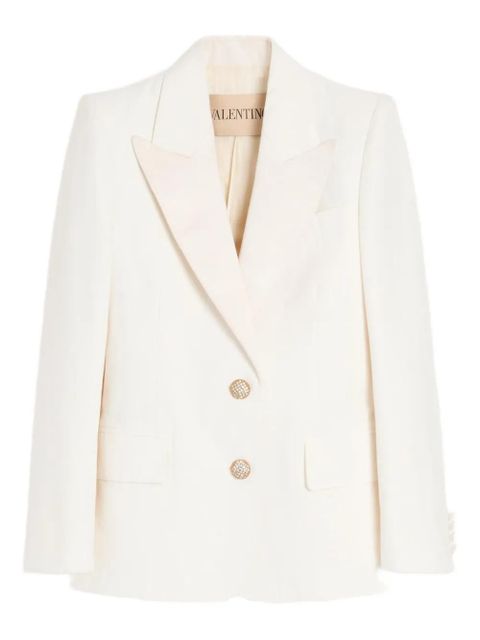 Valentino Garavani Diagonal linen blazer - White - zdjęcie produktu nr 1
