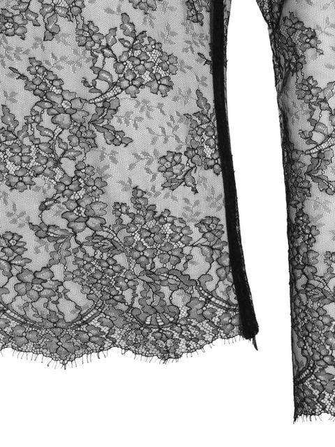 Alexander McQueen ruffled-collar lace blouse - Black - zdjęcie produktu nr 2