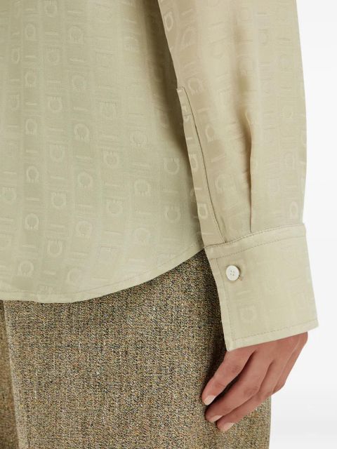 Ferragamo monogram silk shirt - Neutrals