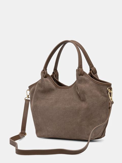 Answear.LAB torebka zamszowa kolor brązowy