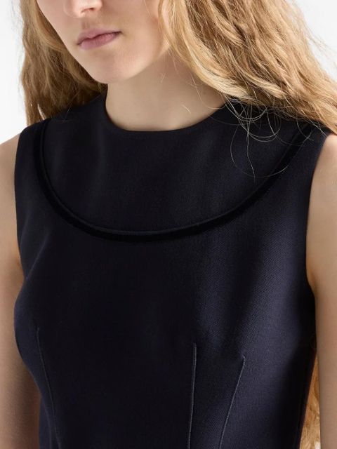 Prada Natté round-neck mini dress - Blue - zdjęcie produktu nr 2