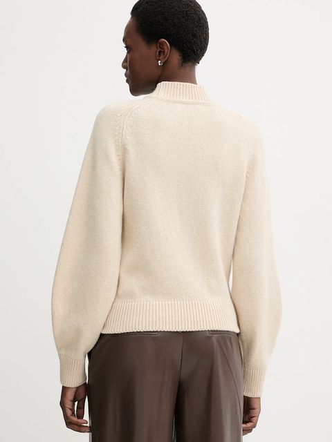 Sessun sweter wełniany damski kolor beżowy z półgolfem 25109005 - zdjęcie produktu nr 2