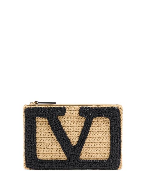 Valentino Garavani Viva Superstar raffia clutch bag - Neutrals