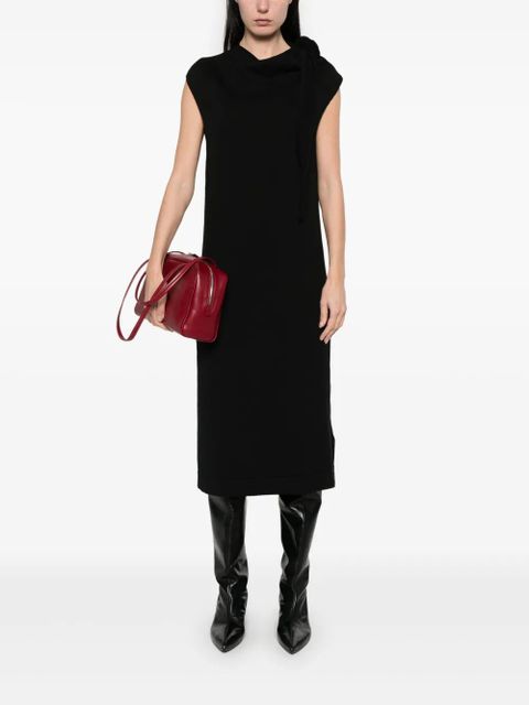 Jil Sander fine knit draped-detailed midi dress - Black - zdjęcie produktu nr 2