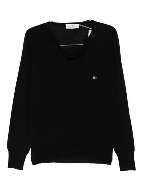 Vivienne Westwood orb-embroidered wool top - Black