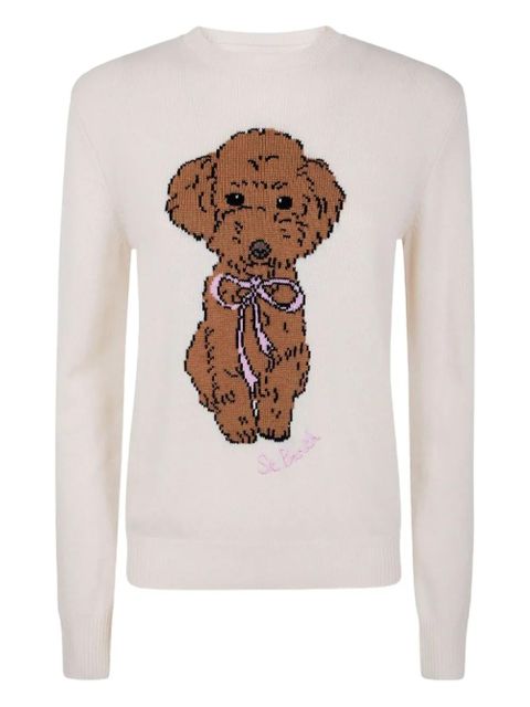 MC2 Saint Barth dog-motif bow sweater - White - zdjęcie produktu nr 1