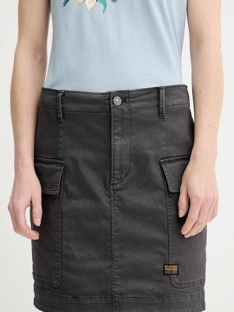G-Star spódnica jeansowa kolor szary mini prosta D25235-C106 - zdjęcie produktu nr 1